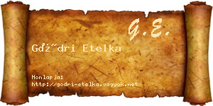 Gödri Etelka névjegykártya